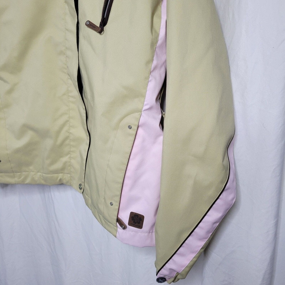 DNA Descente of North America Insulated Ski Jacket Womens Pockets Tan & Pink - Picture 3 of 16